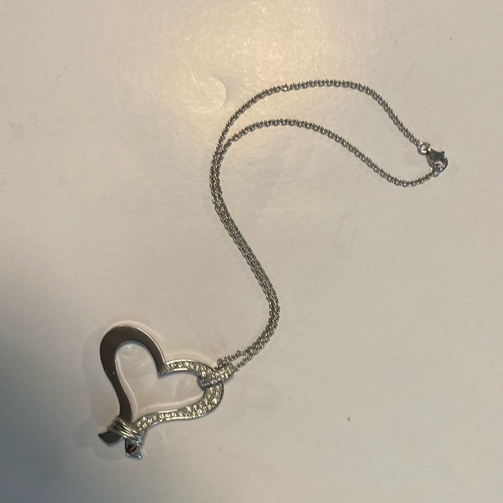 Floating Breil Heart Necklace w/ 16 in.chain